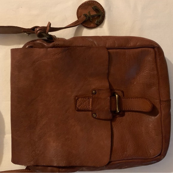 Harbor 2nd Genuine leather crossbody bag cognac brown messenger satchel - Picture 3 of 9